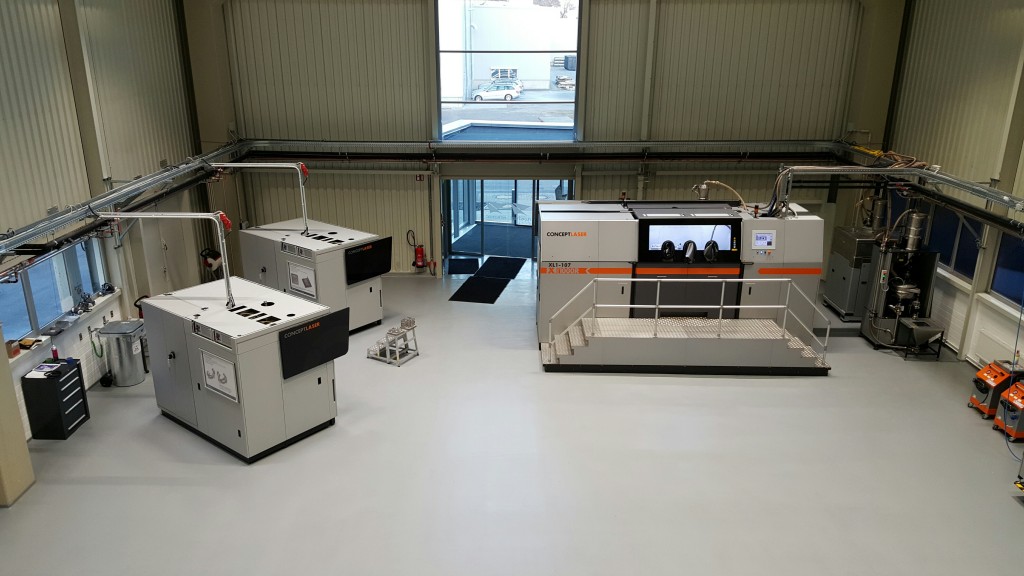 LaserCUSING machines from Concept Laser in the new production hall in Varel. (Image courtesy of: Premium Aerotec GmbH)