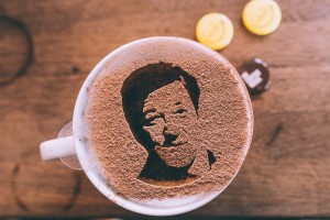 UK Coffee Week - Robox 3D printed stencil Stephen Fry