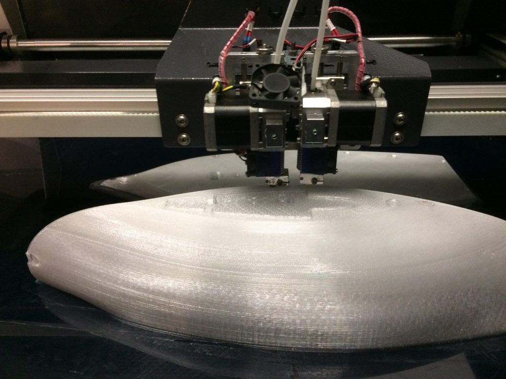 Figure 2: The German RepRap X1000 printing the prototype from PET-G