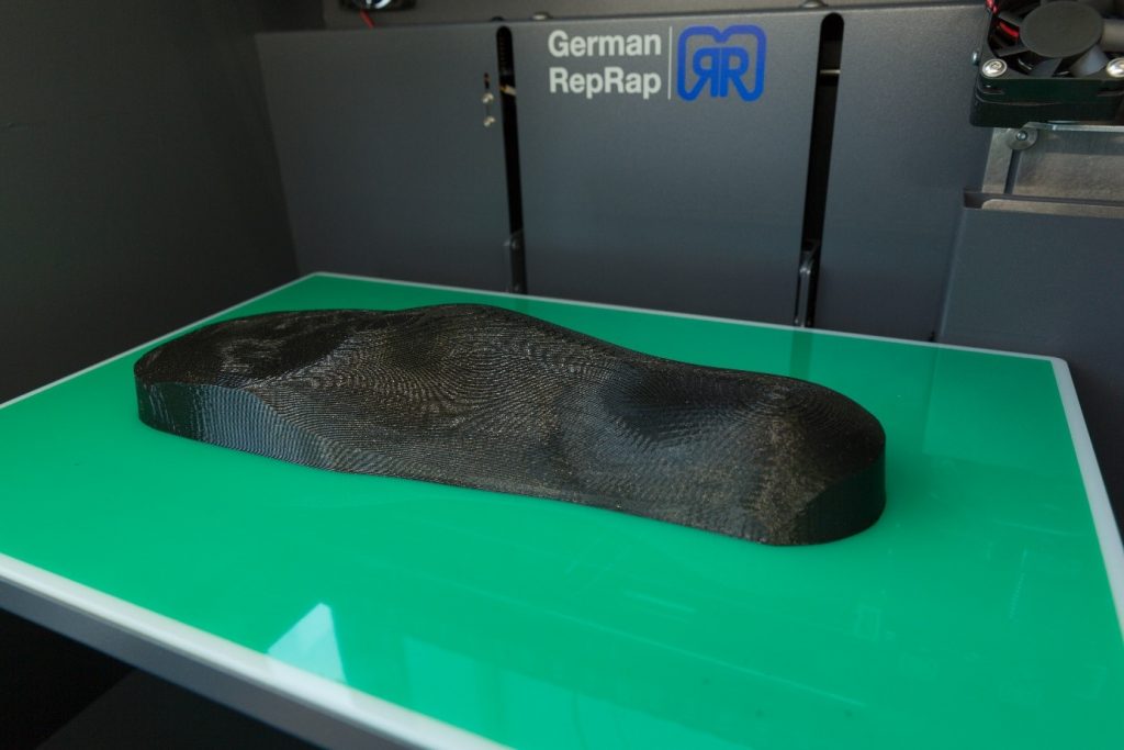 Figure 1: A “positive“ of the foot’s shape printed with the German RepRap X350pro