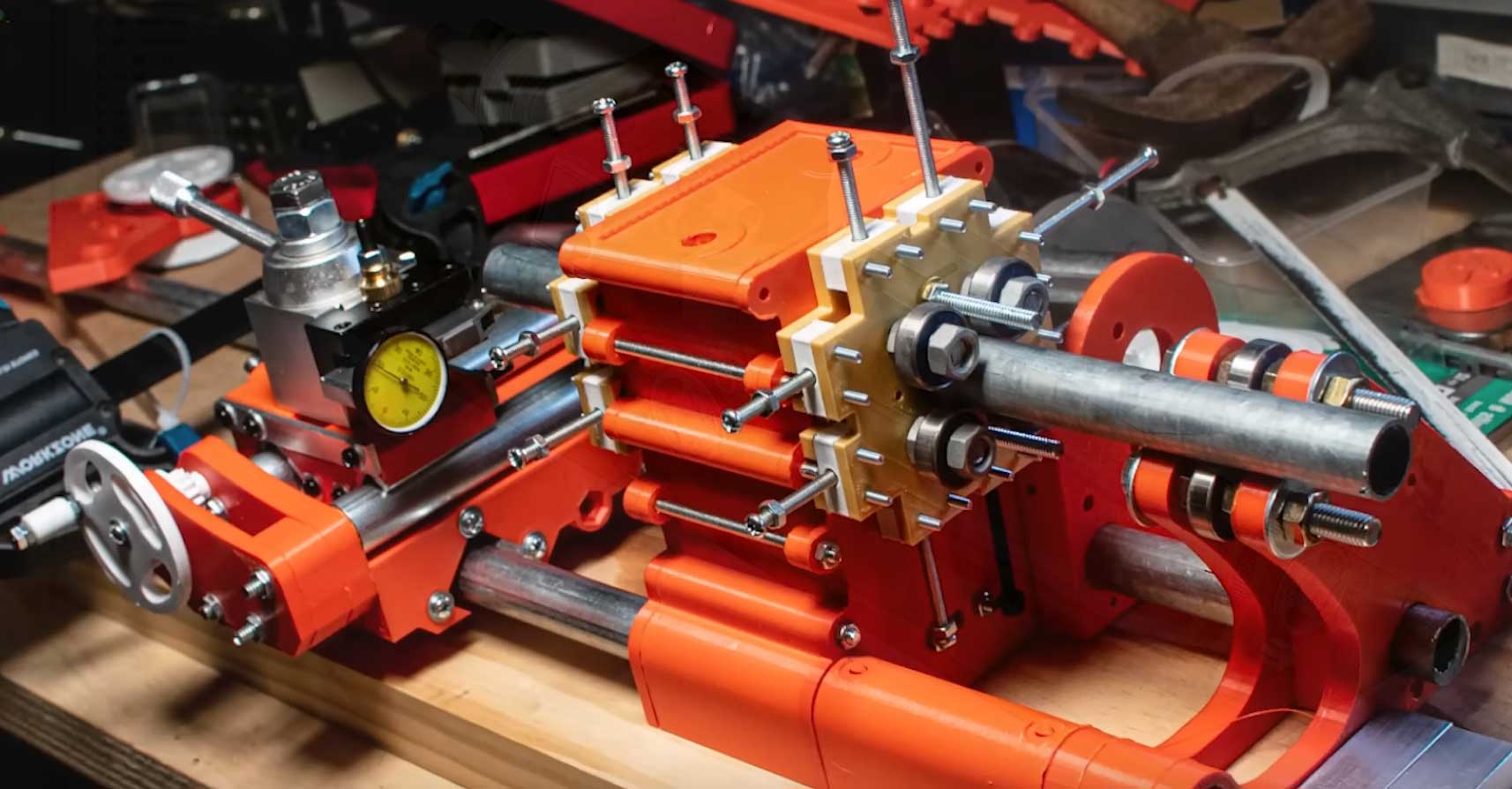 YouTuber presents small 3D-printed lathe for metalworking