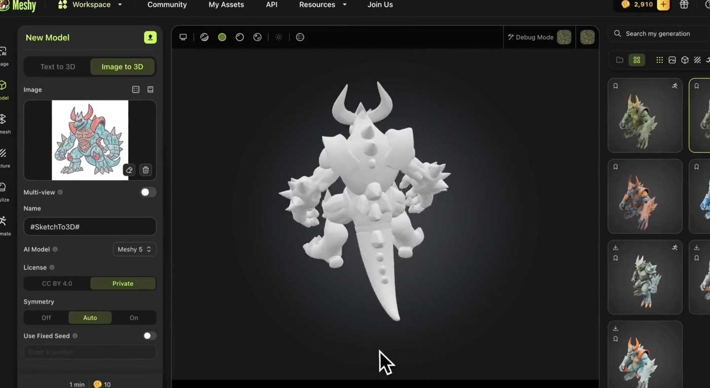 New version of Meshy.ai delivers visibly sharper and more realistic 3D models